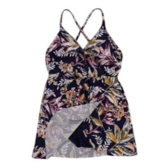 Anne Cole Women's Floral Swimsuit, Navy, Size 8, Adjustable Straps, NWT. - Picture 1 of 8
